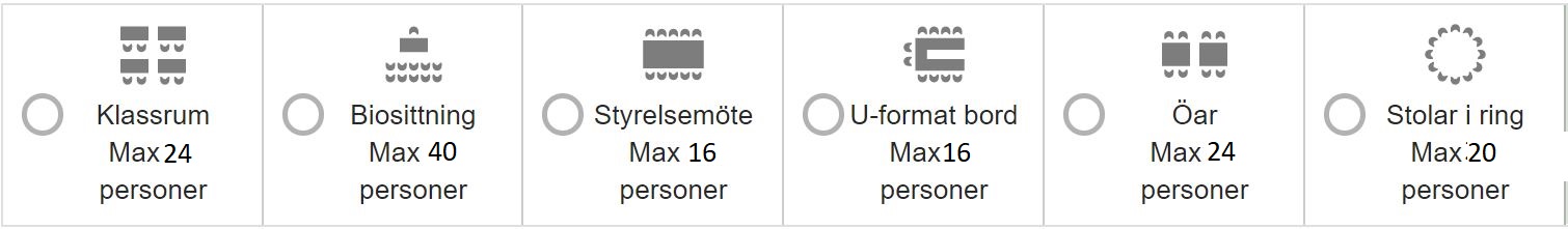 Möbleringsmöjligheter av konferensrum